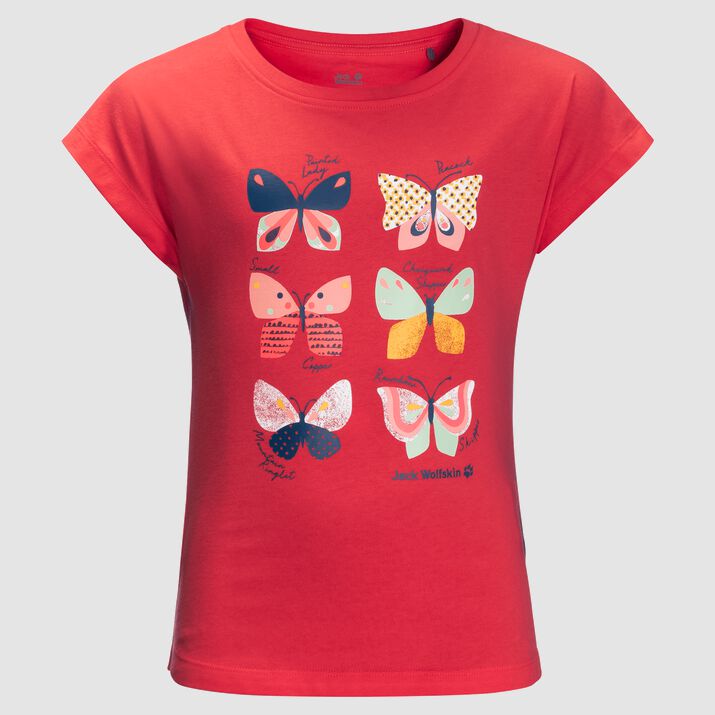 T-shirt Jack Wolfskin Butterflygirls Niños Rojos Mexico-2614873